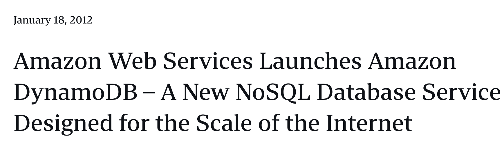 DynamoDB as AWS Foundation